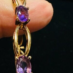 Gold and Purple Gemstone bracelet